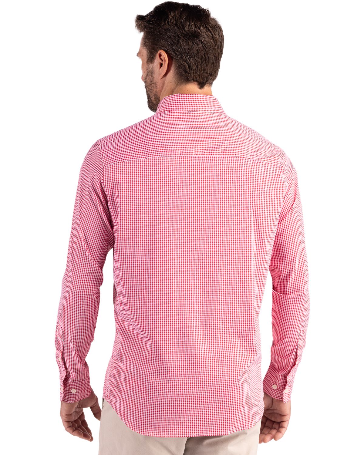 Cutter & Buck Skyline Recycled Gingham Mens Big & Tall Long Sleeve Button Down Dress Shirt