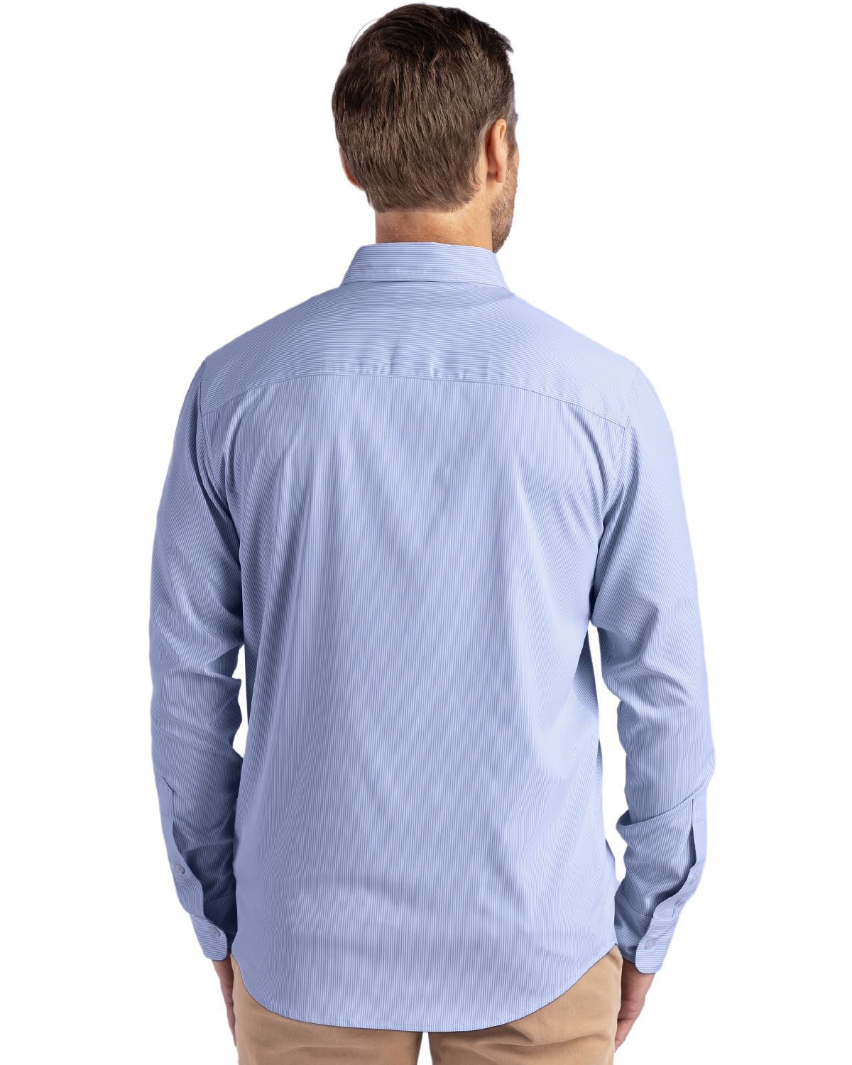 Cutter & Buck Skyline Recycled Pinstripe Mens Big & Tall Long Sleeve Button Down Dress Shirt