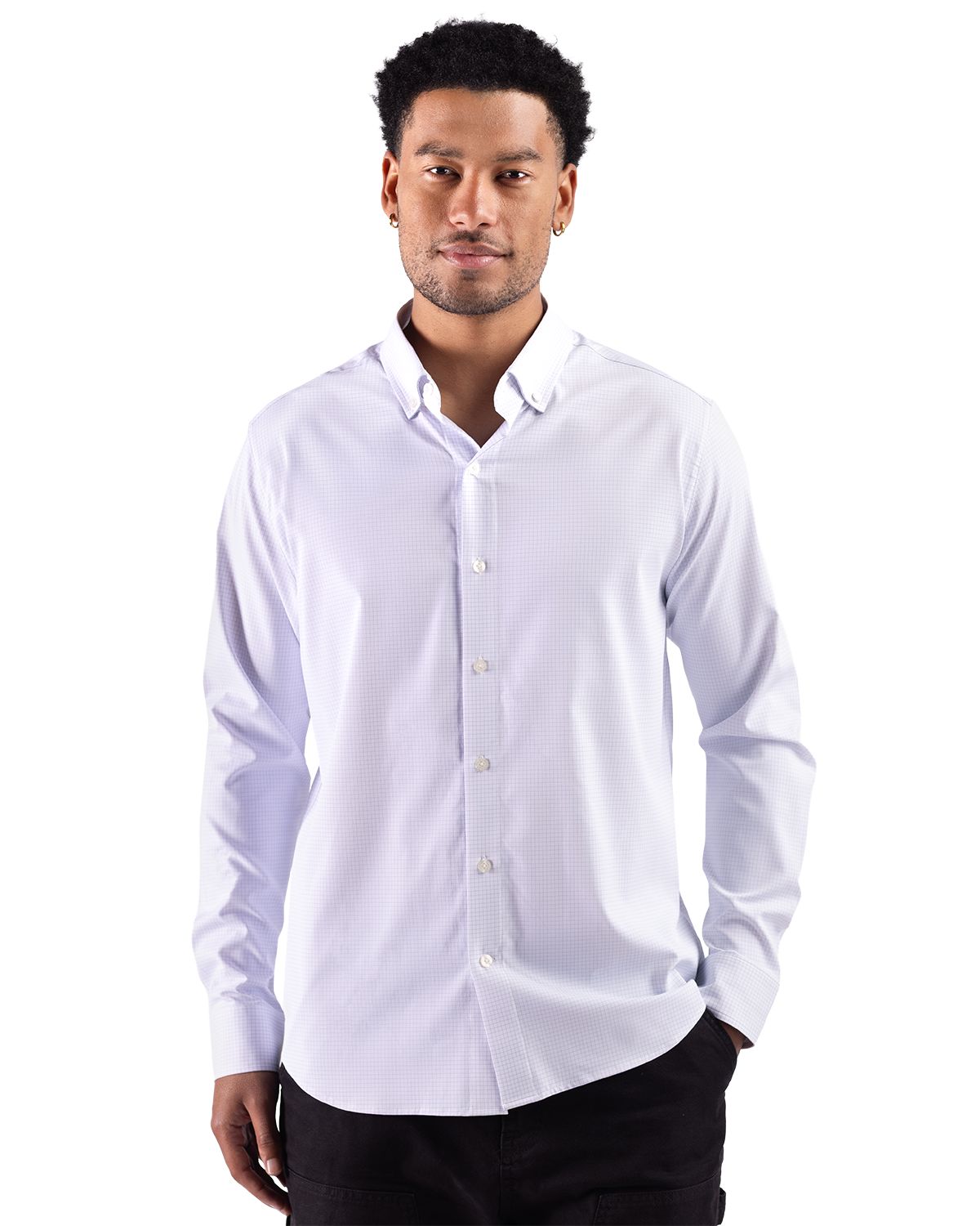 Cutter & Buck Skyline Eco Windowpane Button Down Shirt - Men's Big & Tall