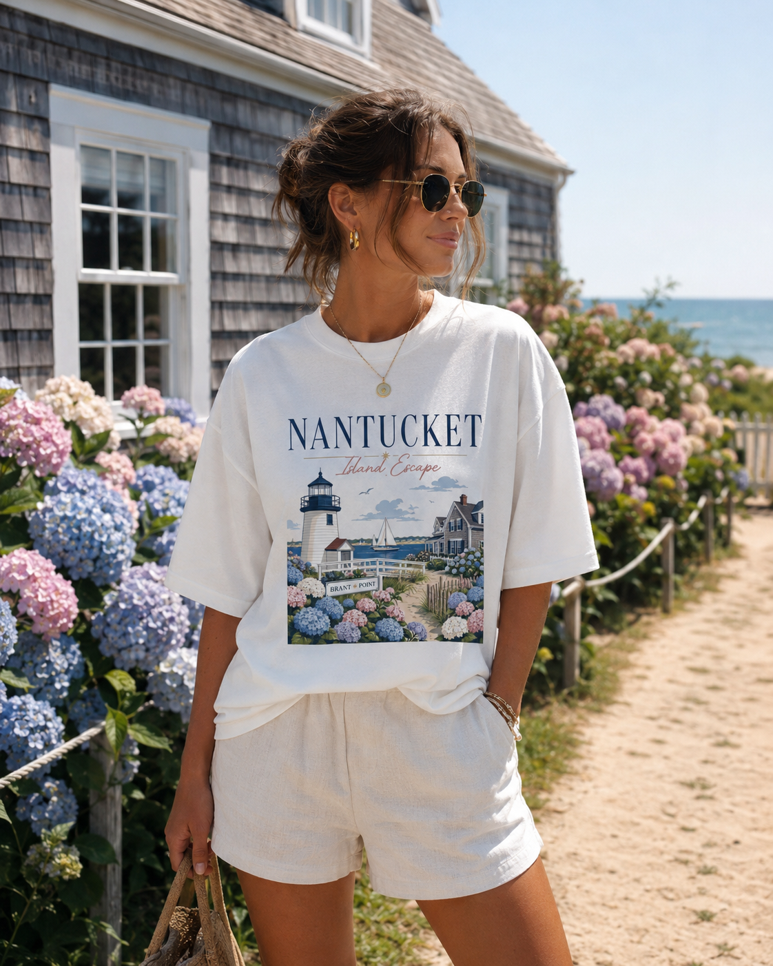 Nantucket Island Escape – Brant Point | Premium Summer Tee