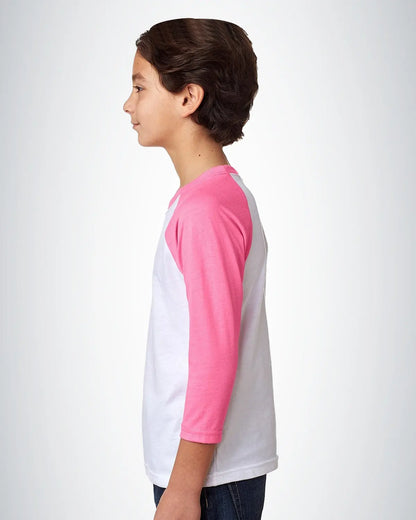 Next Level 3352 Youth CVC Three-Quarter Sleeve Raglan T-Shirt